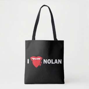 Bolso De Tela Amo el tote de Nolan (oscuro)