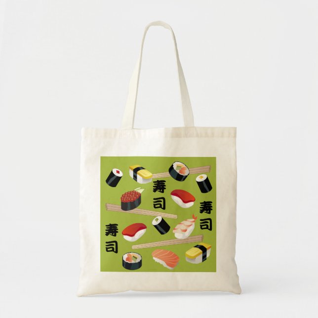 Bolso De Tela Amo el tote del sushi (Frente)