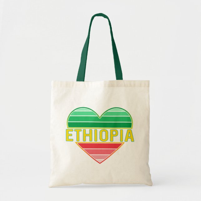 Bolso De Tela Amo Etiopía, corazón etíope (Frente)