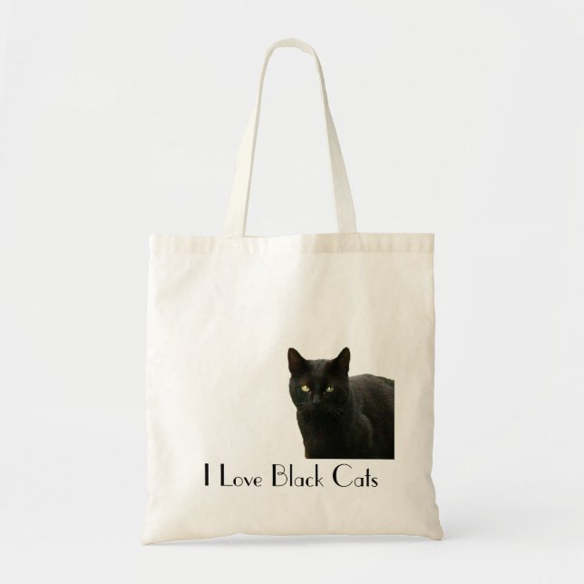 Bolso De Tela Amo gatos negros (Frente)