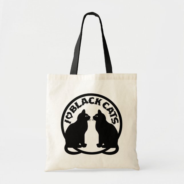 BOLSO DE TELA AMO GATOS NEGROS (Frente)