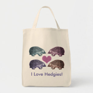 Bolso De Tela ¡Amo Hedgies! - Cuatro erizos adorables