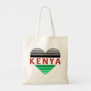Bolso De Tela Amo Kenia, corazón keniano