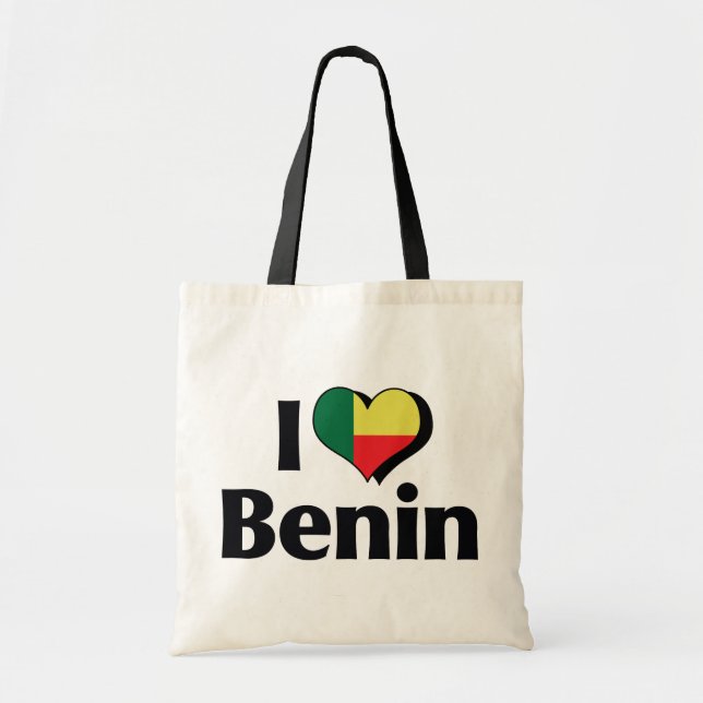 Bolso De Tela Amo la bandera de Benín (Frente)