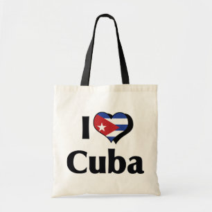 Bolso De Tela Amo la bandera de Cuba