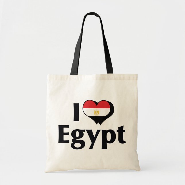 Bolso De Tela Amo la bandera de Egipto (Frente)