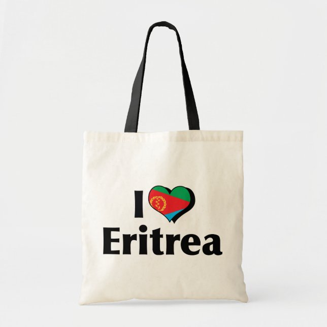 Bolso De Tela Amo la bandera de Eritrea (Frente)
