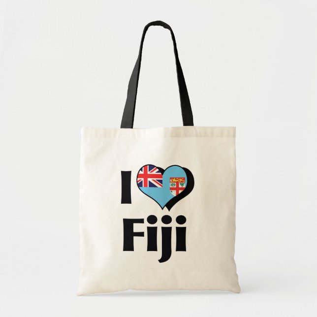 Bolso De Tela Amo la bandera de Fiji (Frente)