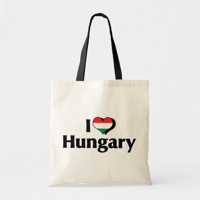 Bolso De Tela Amo la bandera de Hungría (Frente)
