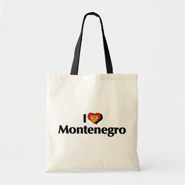 Bolso De Tela Amo la bandera de Montenegro (Frente)