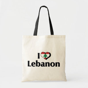 Bolso De Tela Amo la bandera del Líbano