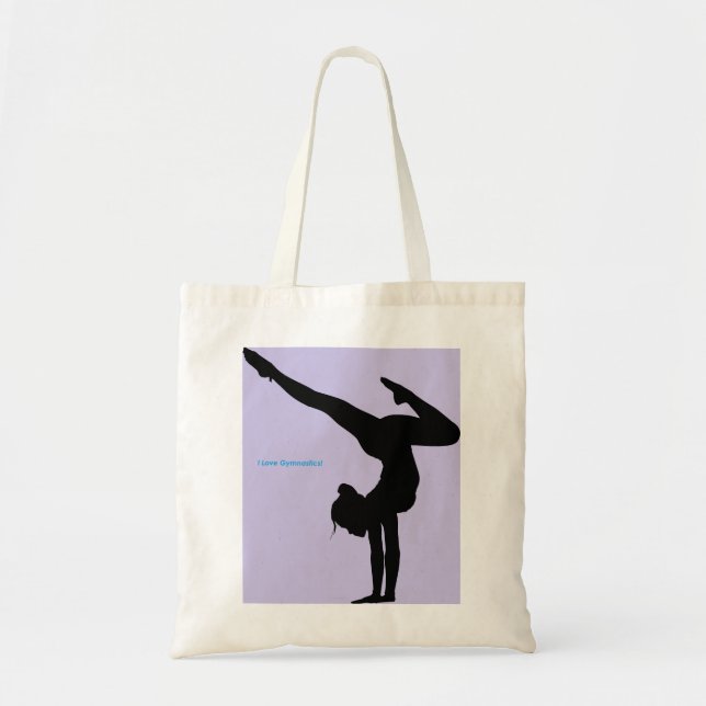 Bolso De Tela Amo la Gimnasia - Gimnasta con fondo de laguna (Frente)