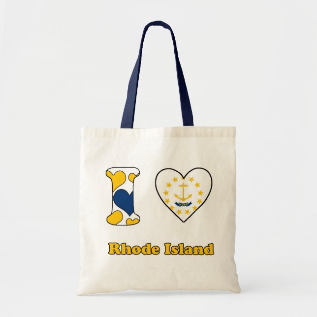 Bolso De Tela Amo la Isla Rhode (Frente)