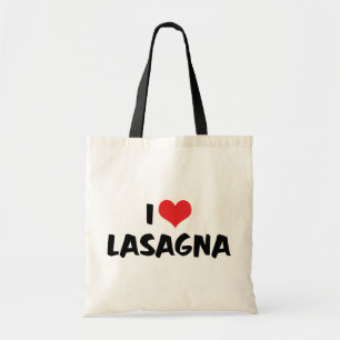 Bolso De Tela Amo la lasaña de corazón - Comida italiana amante 