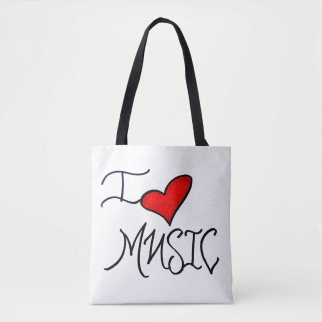 Bolso De Tela Amo la música (Anverso)