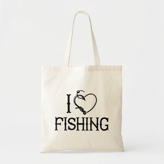 Bolso De Tela Amo La Pesca (Frente)