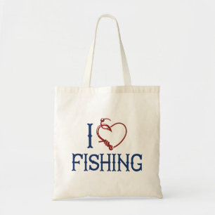 Bolso De Tela Amo La Pesca