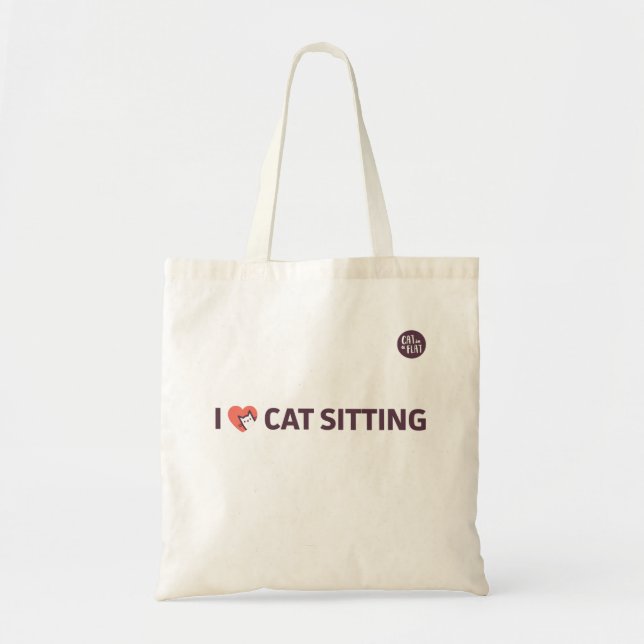 Bolso De Tela Amo la sentada del gato (Frente)