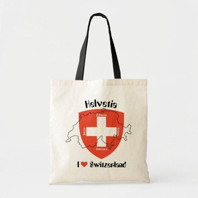 Bolso De Tela Amo la Tasa Suiza (Frente)
