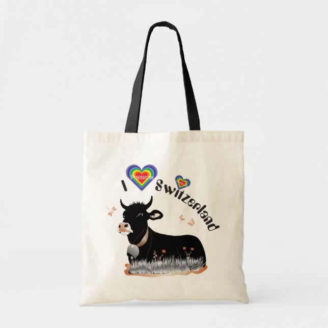 Bolso De Tela Amo la Tasa Suiza (Frente)