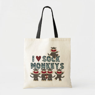 Bolso De Tela Amo las camisetas y los regalos de los monos del