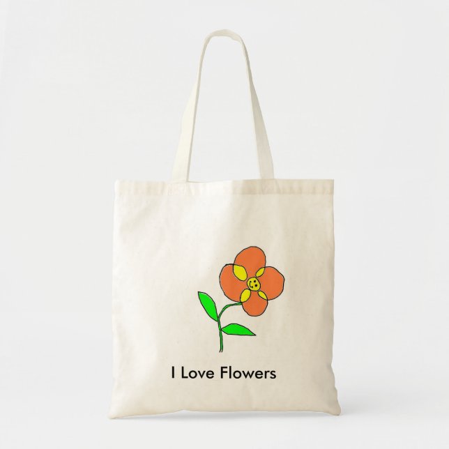 Bolso De Tela Amo las flores (Frente)