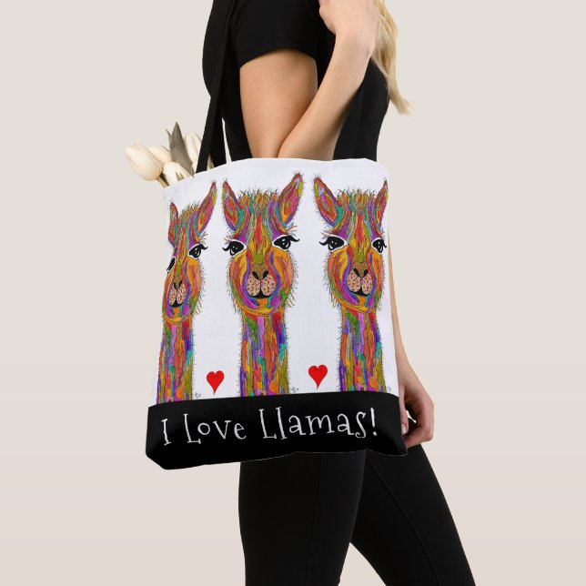Bolso De Tela Amo las Llamas Tote Bag (Detalle)