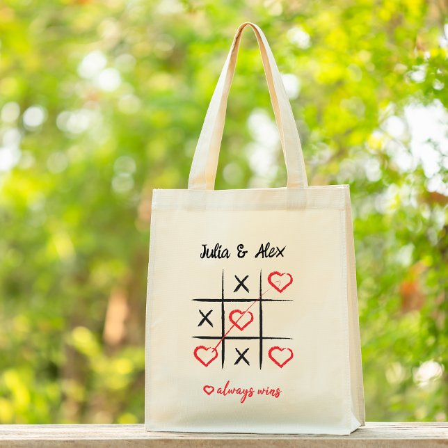 Bolso De Tela Amo lindo Tic-Tac-Toe Tote Bag Regalo (Subido por el creador)