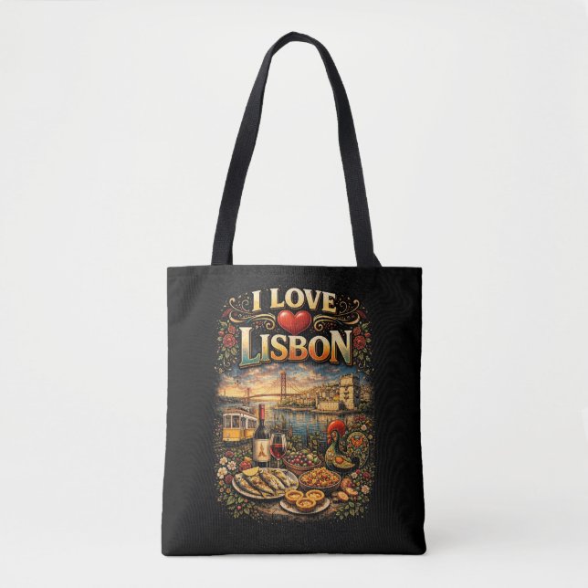 Bolso De Tela Amo Lisboa (Anverso)