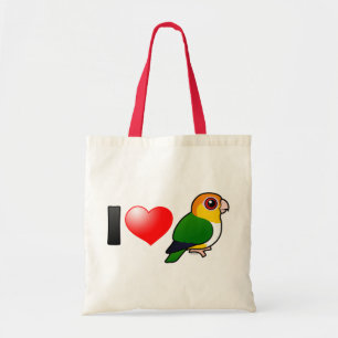 Bolso De Tela Amo loros Blanco-hinchados