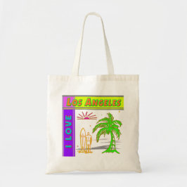 Bolso De Tela "AMO Los Ángeles" Sun Palm Tree & Surfer #2 Bag