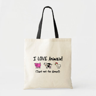Bolso De Tela Amo los animales vegetarianos