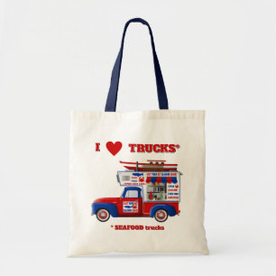 Bolso De Tela Amo los camiones (Camiones de mariscos)