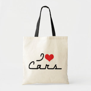 Bolso De Tela Amo los coches con corazón - Amante de los coches 
