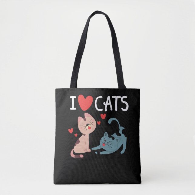 Bolso De Tela Amo Los Gatos - Amo Los Gatitos (Anverso)