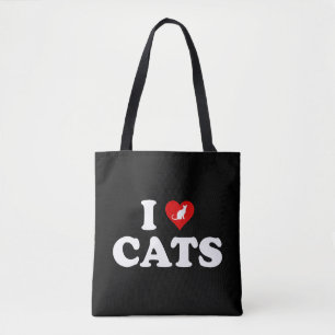 Bolso De Tela Amo los gatos (del corazón)