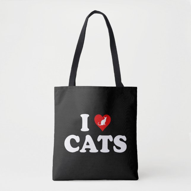 Bolso De Tela Amo los gatos (del corazón) (Anverso)