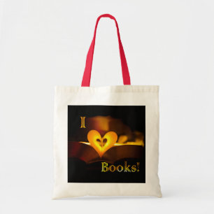 Bolso De Tela Amo los libros - I "corazón" reserva (luz de una