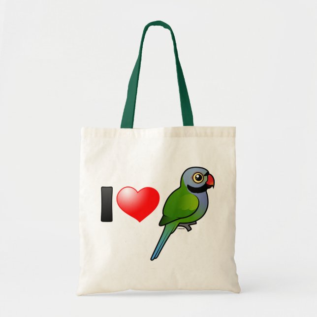 Bolso De Tela Amo los Parakeets de Derbyan (Frente)