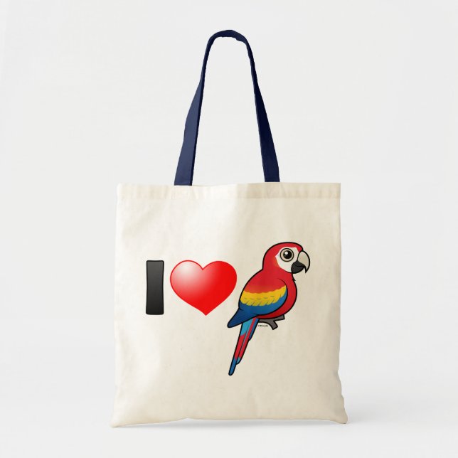 Bolso De Tela Amo Macaws del escarlata (Frente)