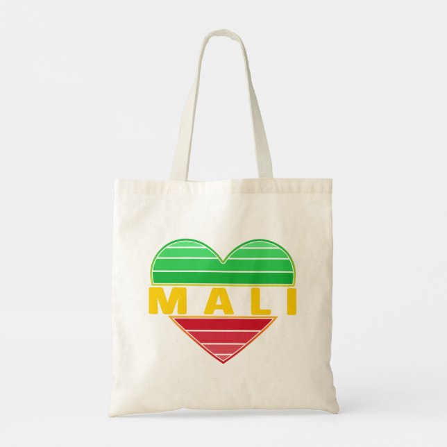 Bolso De Tela Amo Mali, corazón maliense (Reverso)