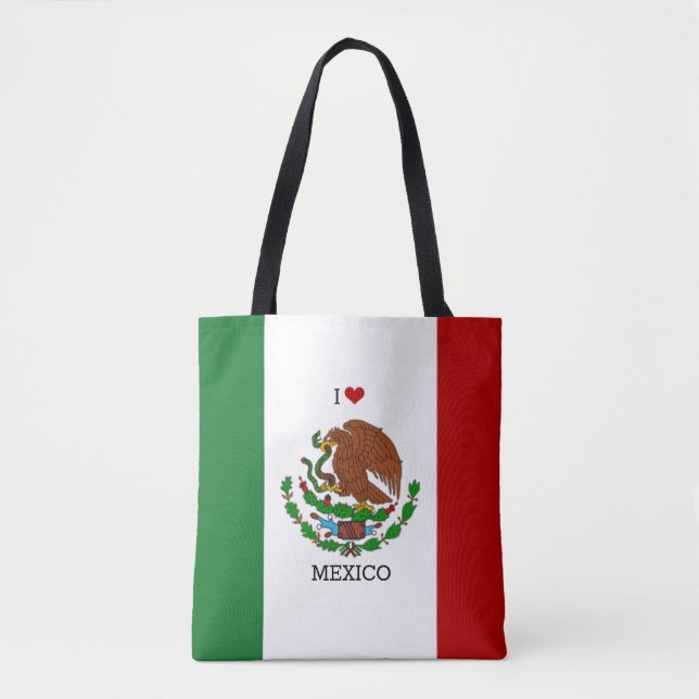 Bolso De Tela amo méxico - bandera mexicana (Anverso)