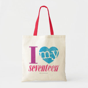 Bolso De Tela Amo mi 17 aguamarina