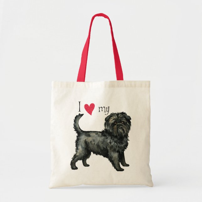 Bolso De Tela Amo mi Affenpinscher (Frente)
