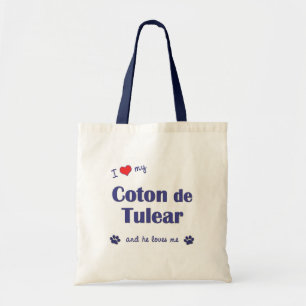 Bolso De Tela Amo mi algodón de Tulear (el perro masculino)