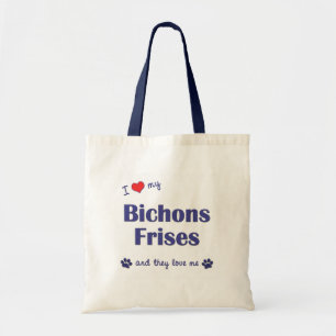 Bolso De Tela Amo mi Bichons Frises (los perros múltiples)