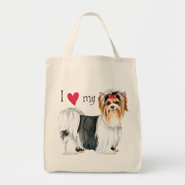 Bolso De Tela Amo mi Biewer Terrier (Frente)