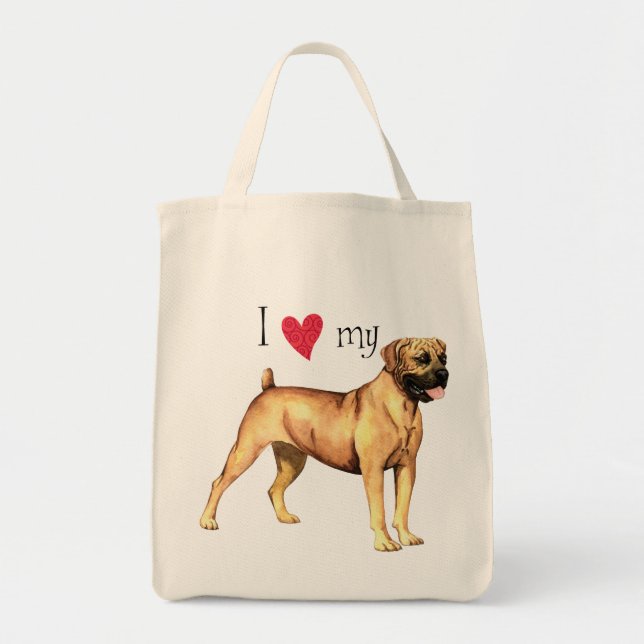 Bolso De Tela Amo mi Boerboel (Frente)