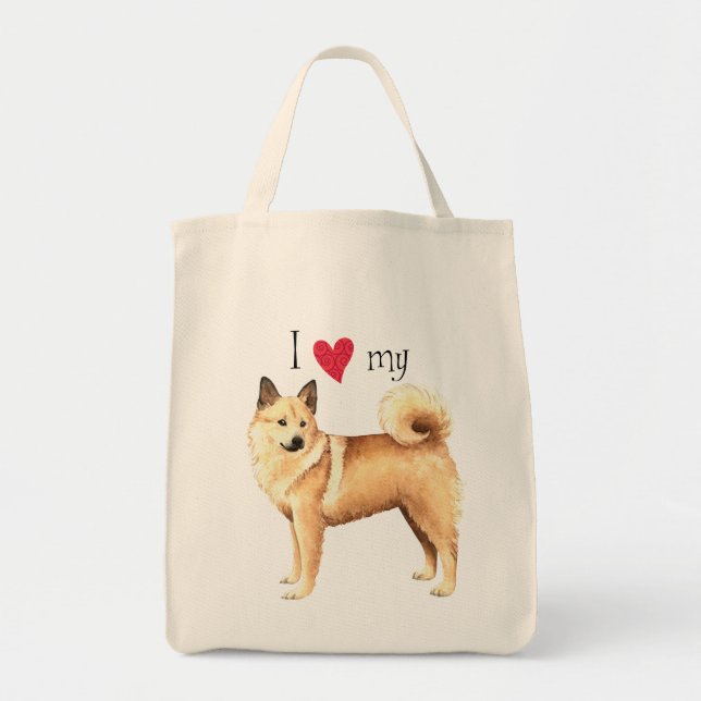 Bolso De Tela Amo mi Buhund noruego (Frente)