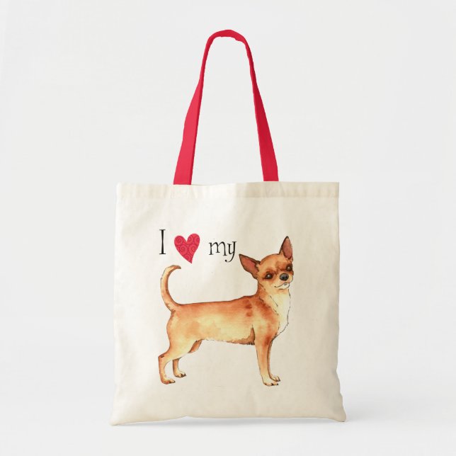 Bolso De Tela Amo mi chihuahua (Frente)